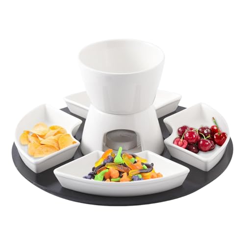 Melt Hot Pot Butterfondue-Schüsseln Set | Keramik Butterwärmer Set | Schokolade Teelicht-Set | Keramik Fonduetopf Set für von Generic