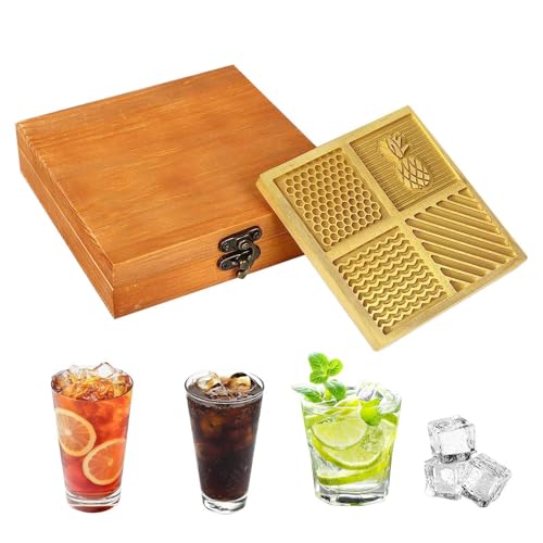 Messing- , Cocktail-Eisstempel, Eisblock-Formplatte, Briefmarkenablage für Eisblockdrucker aus Messing, geeignet für Cocktail-Liebhaber und von Generic