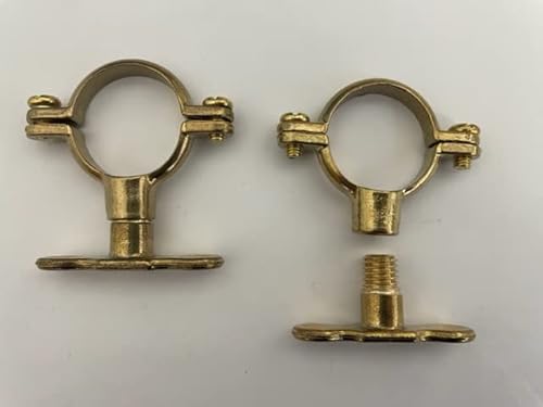 Messing Munsen Ring & Rückplatte - Packung mit 2 Stück in 15 mm, 22 mm, 28 mm, 35 mm, 42 mm oder 54 mm – TNJ Rohrschellen (22 mm) von Generic