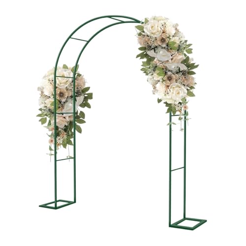 Metal Garden Arch Trellis for Climbing Plants - Widened Pergola Support, Easy Install Outdoor Decor for Roses & Clematis, Available in 0.8-3.5m Widths (Green, 240W x 220H cm) von Generic