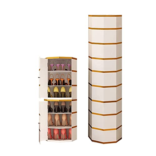 Metall 306° rotierende Schuhregal Turm für Eingang und Wohnzimmer 15 Ebenen Lazy Susan Kleiderschrank Organisationsständer Spinnende Ecken rund Achteckschrank in Gold 127 cm Höhe Metall 306° rotierende Schuhregal Turm für Eingang und Wohnzimmer 15 Ebenen Lazy Susan Kleiderschrank Organisationsständer Spinnende Ecken rund Achteckschrank in Gold 127 cm Höhe von Generic
