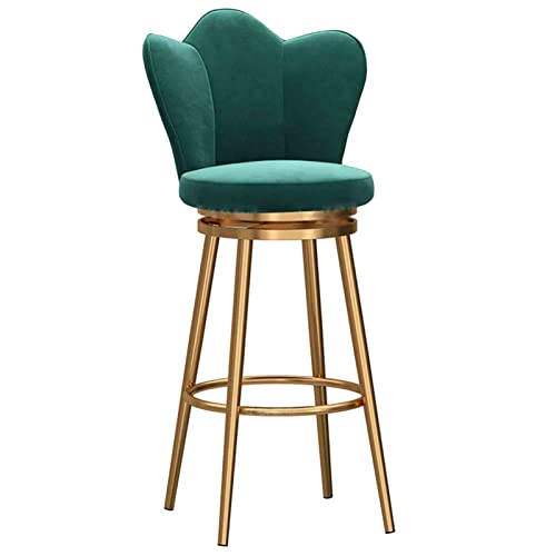 Metall Bar Stool Velvet Wave Backrest Swivel Chair Gold Frame Round Footrest Ideal for Kitchen Counter Dining Room Beauty SalonSize: 75cm Metall Bar Stool Velvet Wave Backrest Swivel Chair Gold Frame Round Footrest Ideal for Kitchen Counter Dining Room Beauty SalonSize: 75cm von Generic