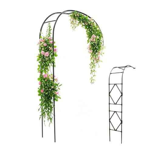 Metall Garten Arch Trellis – Wetterfeste Pergola Unterstützung für Kletterrosen – Outdoor Stand Arbor – Half-Side Design – 1,2 m Schwarz – Ideal für Pflanzendekoration Metall Garten Arch Trellis – Wetterfeste Pergola Unterstützung für Kletterrosen – Outdoor Stand Arbor – Half-Side Design – 1,2 m Schwarz – Ideal für Pflanzendekoration von Generic