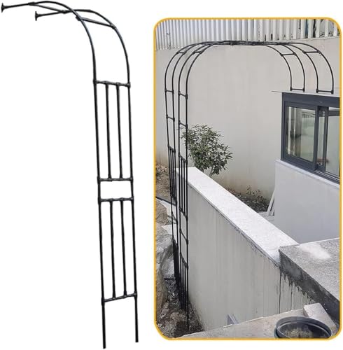 Metall Gartenbogen, Hoch 7,8 Fuß Rose Gartenlaube, Halber Bogenbogen Pergola Laube Für Kletterpflanze Rosen Reben, Garten Rasen Hinterhof Terrasse Im Freien, White, W90xH240x40cm von Generic