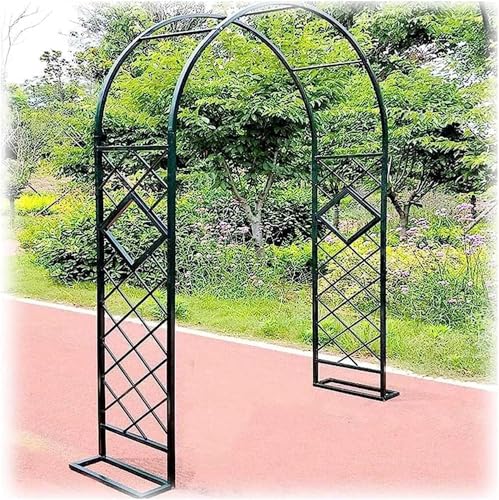 Metall Gartenbogen Gartenbogen Gartenlaube Rose Torbogen, Hochzeitsbögen Verzinktes Spalier Rose Aid Extra Breiter Gartenbogen Für Hochzeit Kletterpflanze, Dark Green, W3.6xH2.3m von Generic