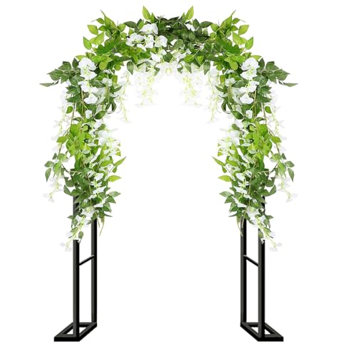 Metall Gartenbogen für Kletterpflanzen,Rosenbogen Torbogen Rankhilfe Spalier Rankgitter Rosenbögen Hochzeitsbogen Pergola Rankbogen Hoch 2.0m,2.2m,2.3m(Schwarz,L80xW40xH200cm) von Generic