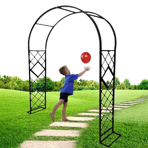 Metall Gartenbogen robust Rosenbogen Hochzeitsbogen Wetterfest Pergola Rankhilfe Rankgitter Kletterpflanzen Torbogen 1.40x2.30m 1.80x2.30m 2.20x2.30m 2.60x2.30m(Schwarz,300x230cm) von Generic