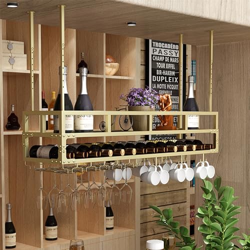 Metall Hängendes Weinregal Wandmontage mit Weinglas Rack Likör Flasche Display Regal Schwimmende Bar Regale Whiskey Regal Küche Wandschrank für Home Bar Esszimmer Cafe (Farbe: Gold, Größe: 6 Metall Hängendes Weinregal Wandmontage mit Weinglas Rack Likör Flasche Display Regal Schwimmende Bar Regale Whiskey Regal Küche Wandschrank für Home Bar Esszimmer Cafe (Farbe: Gold, Größe: 6 von Generic