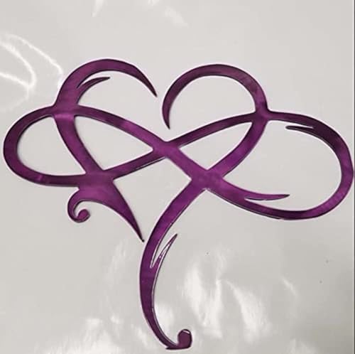 Metall Herz Wanddekoration Infinity Herz Wandkunst Dekor Geometrische Wandskulptur Kreative Unendlichkeit Herz Stahl Wanddekoration Verhindern Sie Rost Zuhause Schlafzi, Purple, 55X46CM/22X18IN von Generic