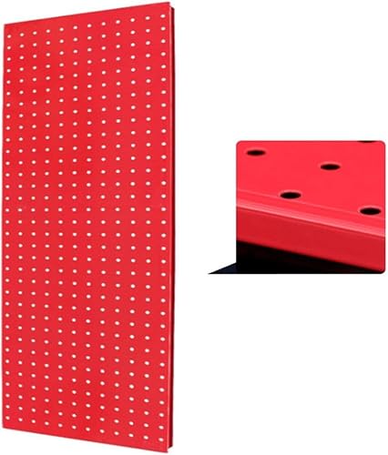 Metall Pegboard Panel Garage, Wandmontiertes Steckbrett Und Regal Werkzeug Organizer Für Home Office Schuppen Garage Werkstatt, DIY Garage Lagerung Wandhalterungssystem, Craft Organizer, Red von Generic