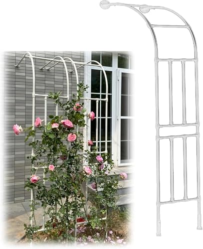 Metall Rosenbogen Garten Halbbogen Rankhilfe Rankgitter Torbogen Für Kletterpflanzen Stahlrahmen Halb-rosenbogen Witterungsbeständig of(Size:150cm,Color:Weiß) von Generic
