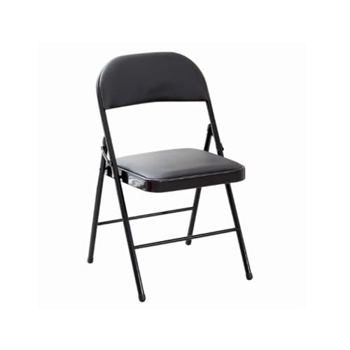 Metall Schreibtisch Bürostuhl Sitz, schwere Beanspruchung klappbarer gepolsterter Stuhl mit Metallrahmen gepolsterter Sitz Klappbarer Stuhl für Außen- und Innenbereich Home Office Essen Easy Store Rü von Generic