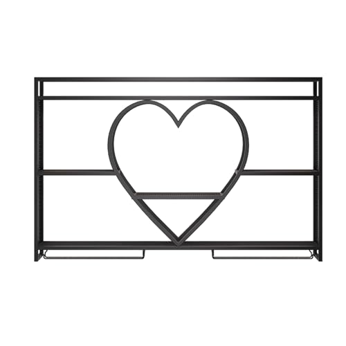 Metall Weinregal Wandmontage mit Weinglashalter, Industrielle Bar Wand Weinregale, Modernes Weinglas Lagerregal, Weinflaschenhalter, Spirituosenflaschenregal, schwebende Wandregale, Schwarz Metall Weinregal Wandmontage mit Weinglashalter, Industrielle Bar Wand Weinregale, Modernes Weinglas Lagerregal, Weinflaschenhalter, Spirituosenflaschenregal, schwebende Wandregale, Schwarz von Generic