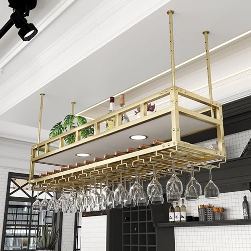 Metall Weinregal Wandmontierte schwimmende Barregale mit hängendem Weinglasregal Halter Mini Bar Spirituosenschrank Flaschendisplay Regal Whisky Regal Küche Aufbewahrungsregale mit Licht für Metall Weinregal Wandmontierte schwimmende Barregale mit hängendem Weinglasregal Halter Mini Bar Spirituosenschrank Flaschendisplay Regal Whisky Regal Küche Aufbewahrungsregale mit Licht für von Generic