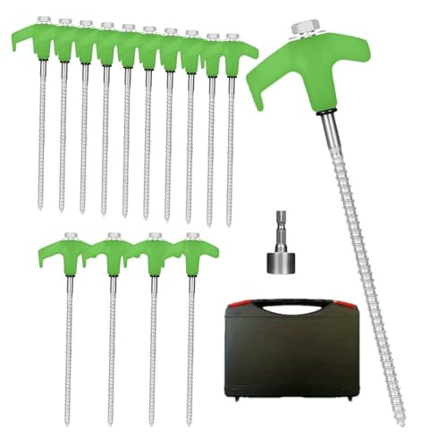 Metallheringe für Campingzelte – 15 robuste M8 Zeltheringe, wiederverwendbare Schraubheringe, Bodenanker mit Aufbewahrungsbox | Heringe zur einfachen Installation, sichere Verankerung Metallheringe für Campingzelte – 15 robuste M8 Zeltheringe, wiederverwendbare Schraubheringe, Bodenanker mit Aufbewahrungsbox | Heringe zur einfachen Installation, sichere Verankerung von Generic