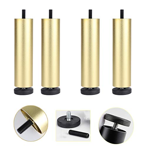 Metallmöbelbeine, verstellbare Sofabeine, Tischbeine aus Aluminiumlegierung, Tischbeine für TV-Schreibtische, fette Schraubenstange, Bettbeine, verstellbar 0-8 mm, mit M8-Schraubenstange, fü von Generic