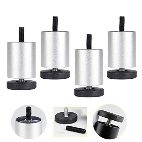 Metallmöbelbeine, verstellbare Sofabeine, Tischbeine aus Aluminiumlegierung, Tischbeine für TV-Schreibtische, fette Schraubenstange, Bettbeine, verstellbar 0-8 mm, mit M8-Schraubenstange, fü von Generic