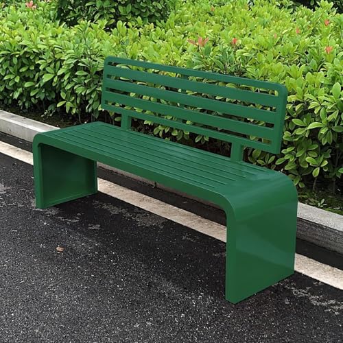 Metallparkbank for Die Terrasse Im Freien, Bank Mit Stahlrahmen Und Rückenlehne, for Veranda, Terrasse, Garten, Rasen, Balkon(Grün,100cm/39in) von Generic