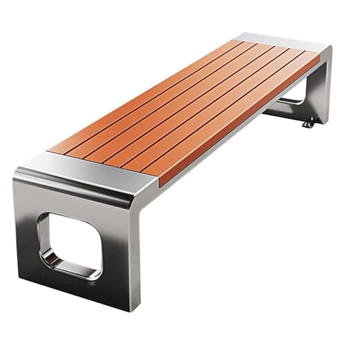 Metallparkbank for die Außenterrasse, Bank mit Stahlrahmen und Rückenlehne for Veranda, Terrasse, Garten, Rasen, Balkon, Tragkraft 1102 Pfund(B,150cm) von Generic