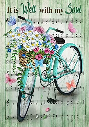 Metallschild Schmetterling Und Fahrrad - Es Geht Meiner Seele Gut - Vintage-Papier Wanddekoration Vintage Metall Poster Generisch Blechschilder Für Badezimmer Küche Office M von Generic