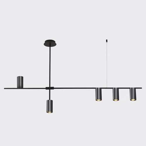 Mid Century 3 Lichter Moderne Kronleuchter Deckenleuchte Schwarze Halbbündige Pendelleuchte Zeitgenössische Hängelampe Aus Mattschwarzem Finish Aus Metall Für Das Wohnzimmerstudium, Black, C von Generic