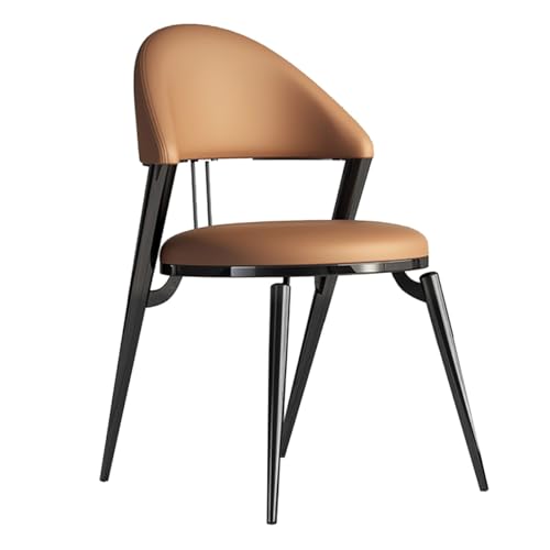 Mid Century Esszimmerstühle, gepolsterte Esszimmerstühle aus Leder, Moderne Küchenstühle mit Metallbeinen, Akzent-Seitenstühle für Wohnzimmer, Empfangsschlafzimmer von Generic