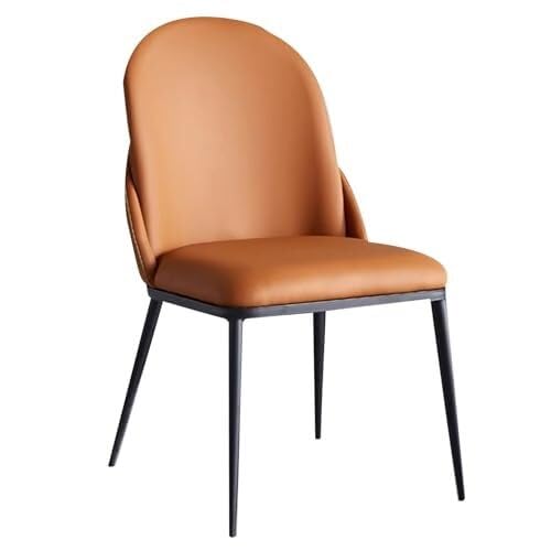 Mid Century Küche Esszimmerstuhl Gepolsterter Kunstleder Beistellstuhl mit Metallbeinen für Wohnzimmer Schlafzimmer von Generic