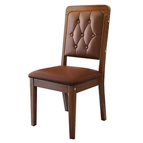 Mid Century Modern Esszimmerstühle, Leder Akzent Küchenstühle mit Rückenlehne, armloser gepolsterter Beistellstuhl mit Holzbeinen, für Küche, Wohnzimmer, Esszimmer von Generic