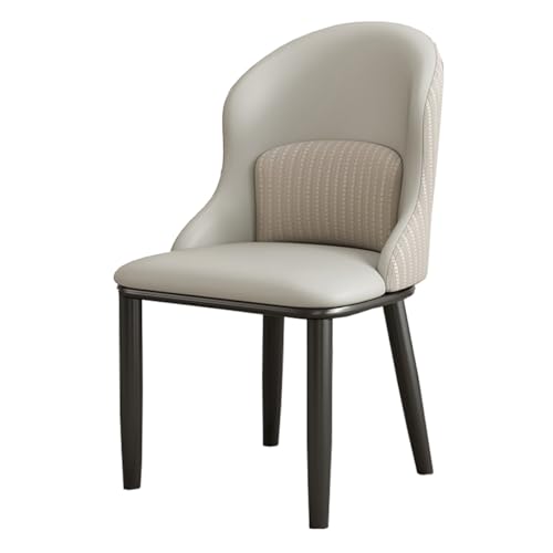 Mid Century Modern Esszimmerstühle, Lederstühle mit Metallbeinen, gepolsterter Akzentstuhl, modernes Leder für Küchen-Esszimmerstühle, Schlafzimmer-Seitenstühle von Generic