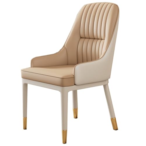 Mid Century Modern Esszimmerstühle, Moderner gepolsterter Akzentstuhl, Moderne Küchenstühle aus Leder, Seitenstühle mit Metallbeinen für Küche und Esszimmer von Generic