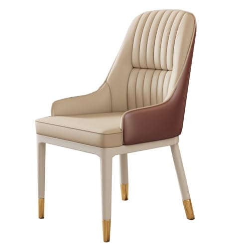 Mid Century Modern Esszimmerstühle, Moderner gepolsterter Akzentstuhl, Moderne Küchenstühle aus Leder, Seitenstühle mit Metallbeinen für Küche und Esszimmer von Generic