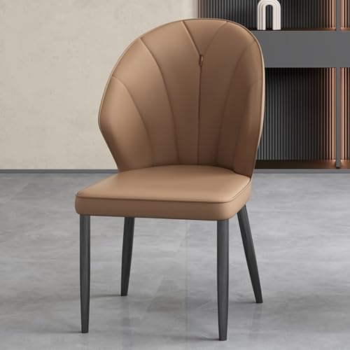Mid-Century Modern Esszimmerstühle, gepolsterter Akzentstuhl, Moderne Leder-Küchen-Esszimmerstühle, armlose Seitenstühle mit gepolsterter Rückenlehne, Metallbeine für Wohnzimmer und Schlafzimmer von Generic