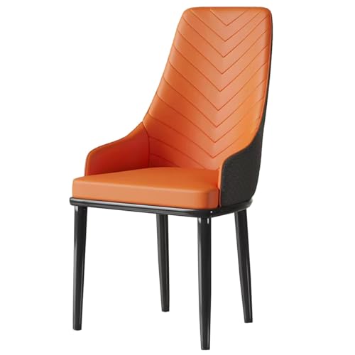 Mid-Century Modern Esszimmerstühle Leder Akzentstuhl Rückenlehne Stühle Hocker Bequeme skandinavische Küche Esstisch Stühle für Restaurant Hotel mit Metallbeinen von Generic