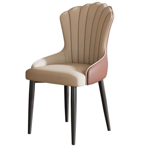 Mid Century Modern Esszimmerstühle Leder gepolsterte Stühle, Metall-Seitenstühle mit Metallrahmen, Akzentstuhl für Küche Esszimmer Wohnzimmer Stühle von Generic