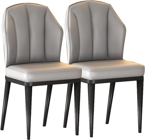 Mid-Century Modern Esszimmerstuhl, Küchenstühle 2er-Set, Beistellstuhl mit Beinen aus Kohlenstoffstahl, Schminkstuhl mit PU-Kissen-Rückenlehne Mid-Century Modern Esszimmerstuhl, Küchenstühle 2er-Set, Beistellstuhl mit Beinen aus Kohlenstoffstahl, Schminkstuhl mit PU-Kissen-Rückenlehne von Generic
