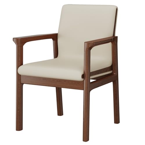 Mid Century Modern Esszimmerstuhl, Leder gepolsterte Esszimmerstühle mit Armlehnen, Freizeit-Akzent-Sessel für modernes Wohn- und Esszimmer, Küchen-Seitenstuhl mit Holzbeinen Mid Century Modern Esszimmerstuhl, Leder gepolsterte Esszimmerstühle mit Armlehnen, Freizeit-Akzent-Sessel für modernes Wohn- und Esszimmer, Küchen-Seitenstuhl mit Holzbeinen von Generic