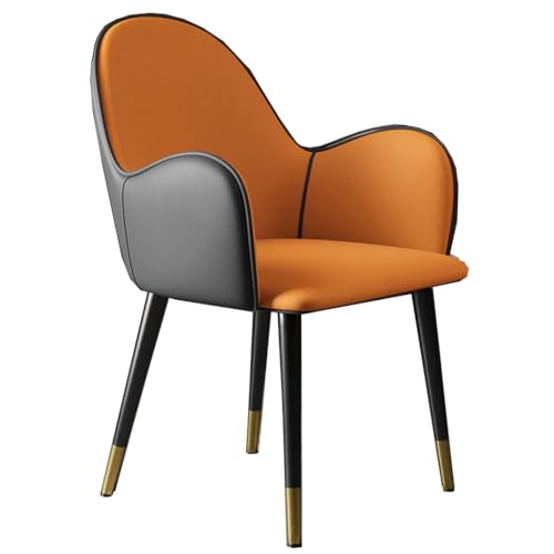 Mid Century Modern Esszimmerstuhl, gepolsterte Esszimmerstühle mit Armlehnen, Leder, Moderne Akzentsessel für Wohnzimmer und Esszimmer, Küchen-Seitenstuhl mit Metallbeinen von Generic