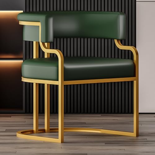 Mid-Century Modern Küchen-Esszimmerstühle, gepolsterte Esszimmerstühle mit Armlehne, Tonnenrückenlehne, Moderne Akzentsessel aus PU-Leder, Beistellstühle für das Wohnzimmer von Generic