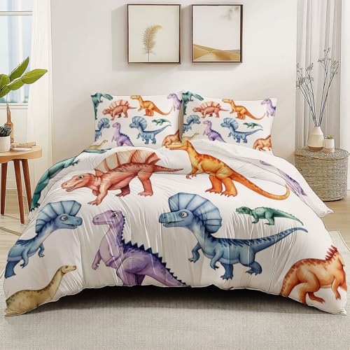 Bettwäsche Reversibel 135 x 200 cm für Kinder Teens Mädchen, Aquarellmalerei Dinosaurier Thema Bettwäsche Set 100% Mikrofaser Betten Set, Bügelfrei Knitterfrei mit Reißverschluss Weiß Bettwäsche Reversibel 135 x 200 cm für Kinder Teens Mädchen, Aquarellmalerei Dinosaurier Thema Bettwäsche Set 100% Mikrofaser Betten Set, Bügelfrei Knitterfrei mit Reißverschluss Weiß von Generic