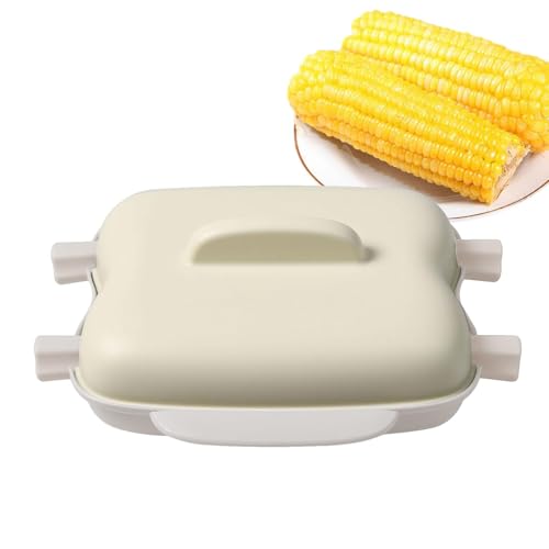 Mikrowelle zum vegetarischen Dampfgarer, Mais-Dampfgarer - Mikrowellendämpfer für Maiskolben, Dampfgarer für Gemüse und Fisch mit Deckel und Griff, Maiskolbenplatten zum Kochen von Generic