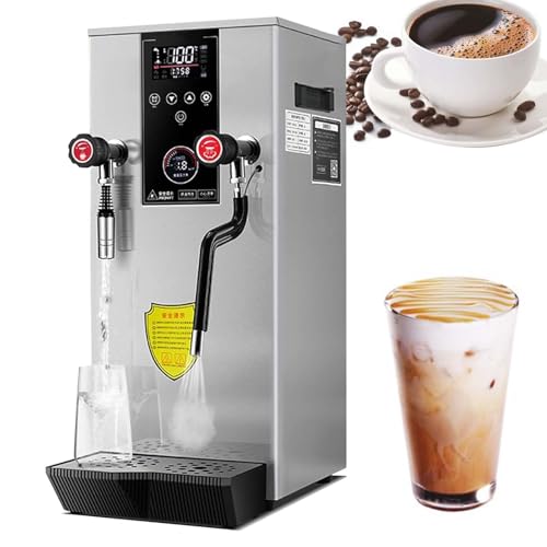Milchaufschäumer, 12 l gewerblicher Dampfgarer – Automatische Maschine zum Kochen von Wasser – 360° drehbares Dampf-/Wasserventil – LCD-Touchscreen – Robuster Edelstahl 304 – Zeit- und Tempe von Generic