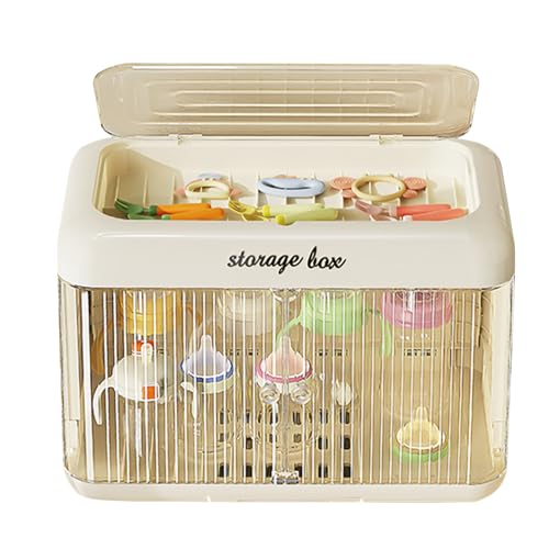 Milchflaschenaufbewahrungsbox – Stillflaschenorganizer, Staubtrockner, Flaschenhalter | Flaschenhalter mit Drainage-Tablett für Küchentheke, Endaufbewahrungsetui von Generic