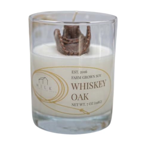 Milk Reclamation Ranch Collection Duftkerze Whiskey Oak mit Wachs-Cowboyhut, 200 ml von Generic
