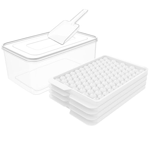 Mini Eiswürfelformen Bälle, Runde Verbesserte Runde Eiswürfelform, 104 x 4 Stück kleine Eiswürfel zum Kühlen von Getränken, Kaffee, Saft 4 Stück Eiswürfelformen & Eisbehälter & Eisschaufel (Weiß) Mini Eiswürfelformen Bälle, Runde Verbesserte Runde Eiswürfelform, 104 x 4 Stück kleine Eiswürfel zum Kühlen von Getränken, Kaffee, Saft 4 Stück Eiswürfelformen & Eisbehälter & Eisschaufel (Weiß) von Generic