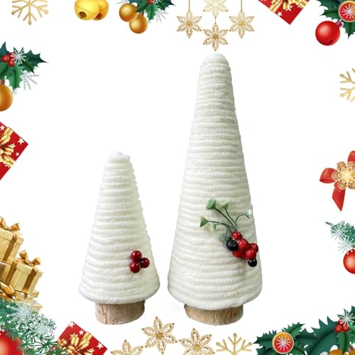 Mini-Weihnachtsbaum – Urlaubsdekoration, Tischdekoration, Bürodekoration | 2 Stück kleine Baumdekorationen für das Kaminhaus für die Coucher des Wohnzimmers im Winterschreibtisch. von Generic