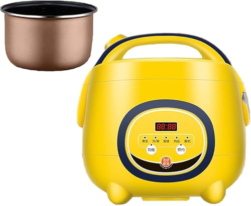 Mini-reiskocher 1,8-5 L Reis Herstellen Und Gesundes Essen Und Gemüse Mit Antihaftbeschichtetem Innentopf Dämpfen 24-Stunden-reservierung Für 1-8 Personen, Yellow, 2.3L von Generic