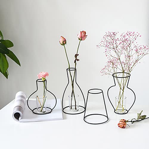 Minimalist Home Decor Line Retro Vase Metall Nordic Eisen Tischhalter Rack Pflanze Dekoration Handwerk Kinder Maltisch Mädchen (E, One Size) von Generic