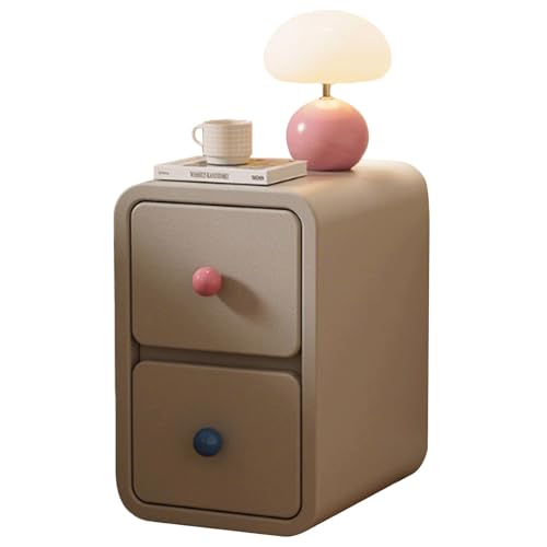 Mit 2 Schubladen Mit Stauraumfunktion Nachttisch Beistelltisch Couchtisch Beistelltisch aus Massivholz, ideal for kompakte Wohn- und Schlafzimmer,Mehrere Farben(D,20cm(7.87in)) von Generic