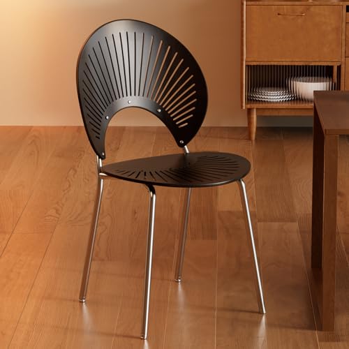 Mittelalter Polsterstühle mit Ledersitz und Metallfüßen, 4er Set, braun von Generic