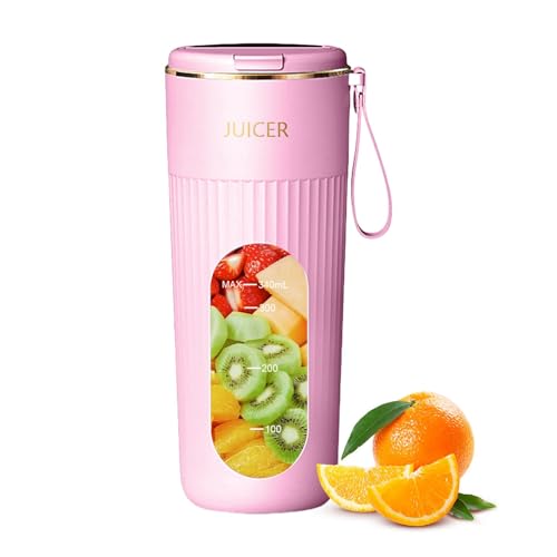 Mixer für Smoothies, Tragbarer Mixer - Auslaufsicherer Entsafterbecher - 340 ml Wiederaufladbarer Strandmixer für Smoothies, Reisebecher für Mixleistung von Generic